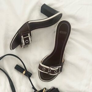 Coach Brown Pumps with Silver Buckle CBK Carolyn Bessette Kennedy